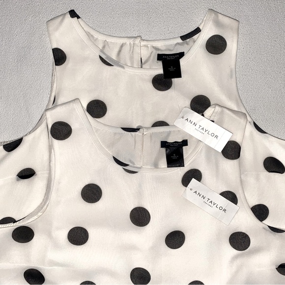 NWT Ann Taylor Sleeveless A-line Polka Dots Dress - Picture 14 of 15